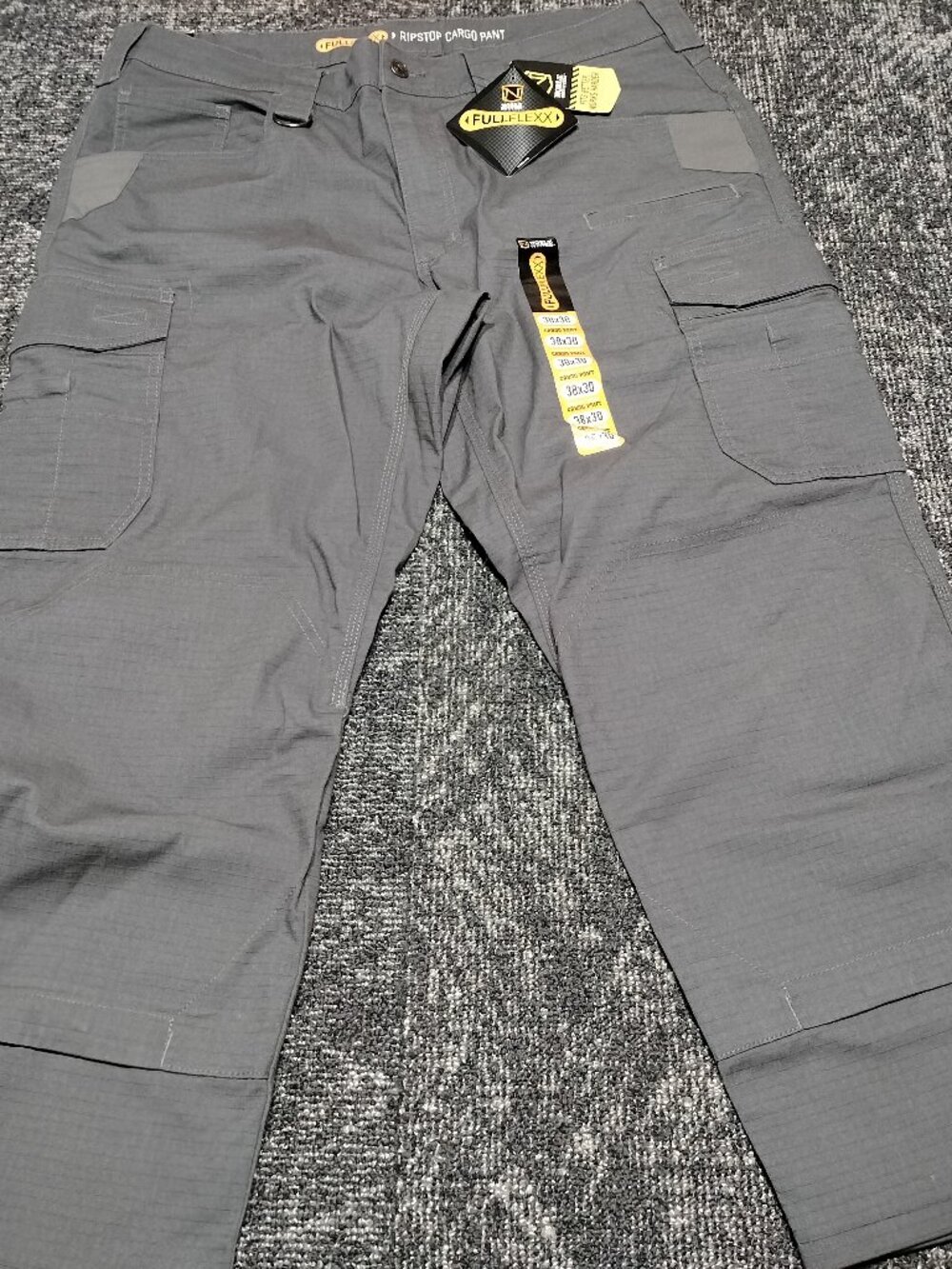 Noble Outfitters FullFlexx Hammer Drill Ripstop Cargo Work Pants 38x30 Gray NEW
